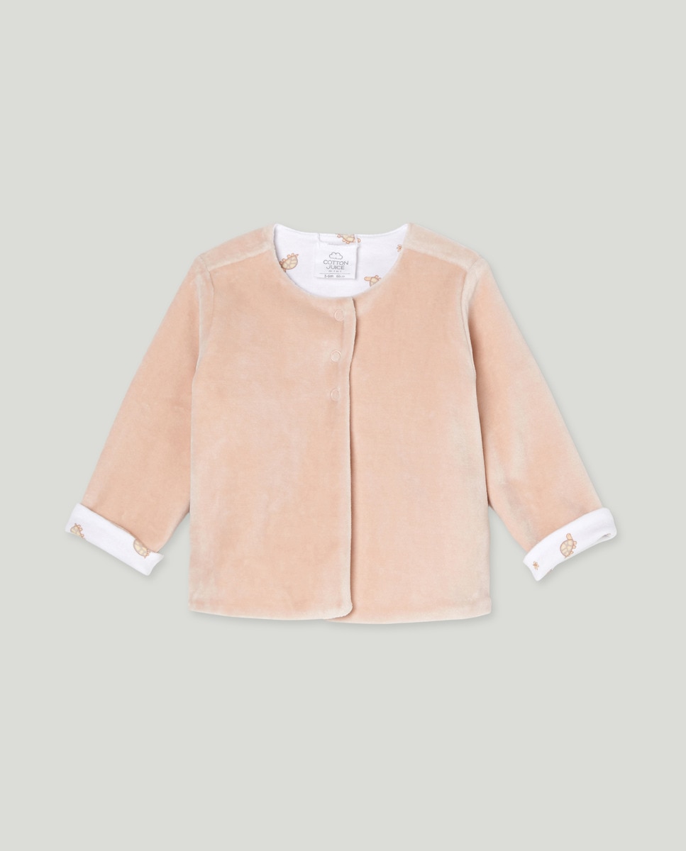 Casaco Reversível de Pijama de Bebé Rosa-1