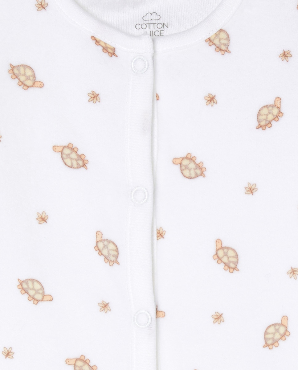 Babygrow Comprido de Veludo de Bebé Branco-3