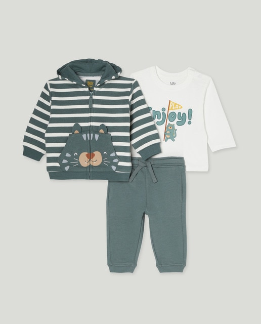 Imagen 0 de Conjunto 3 piezas largo print 3D de bebé niño