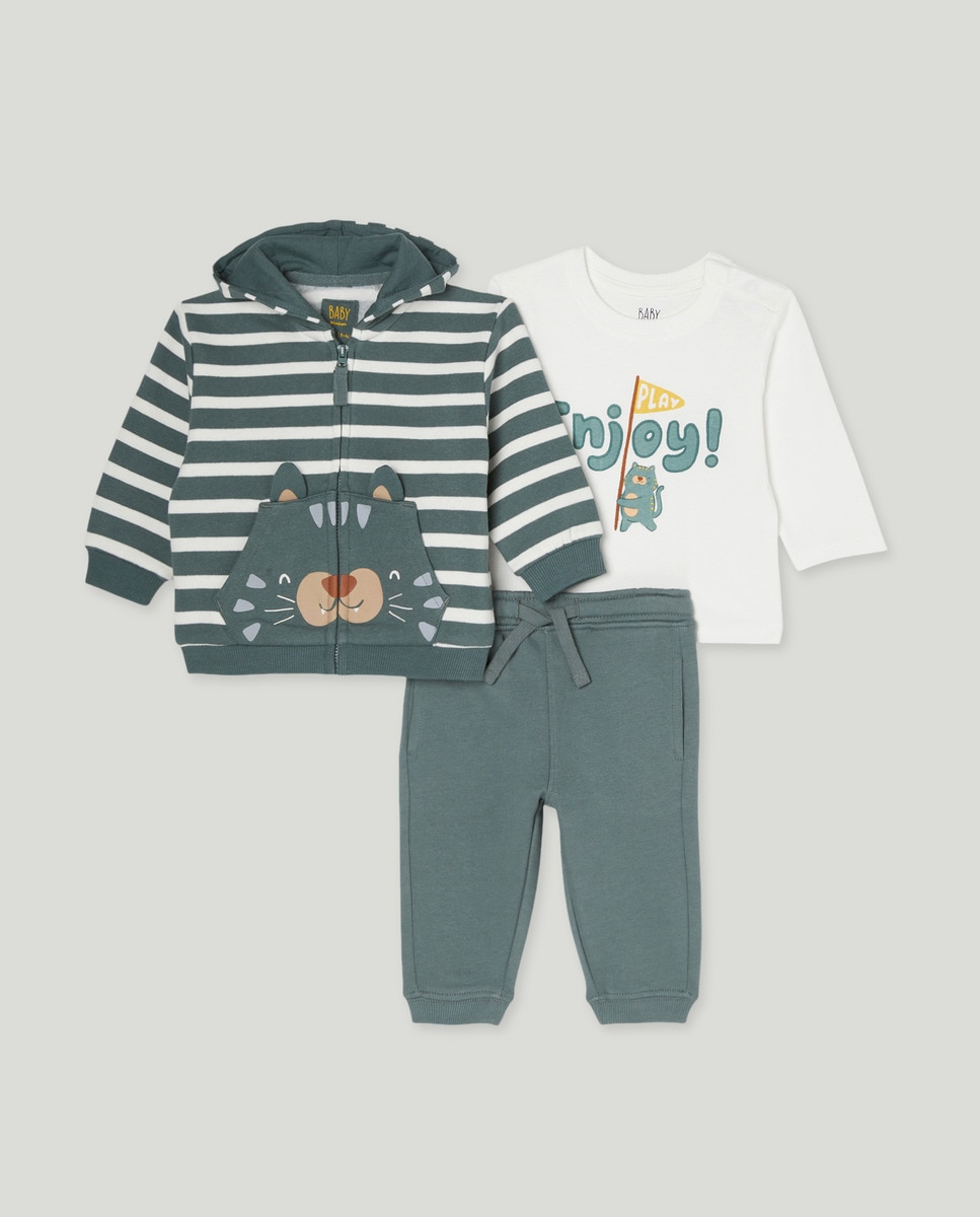 Conjunto de 3 Peças de Bebé com Estampado 3D Sabão-1