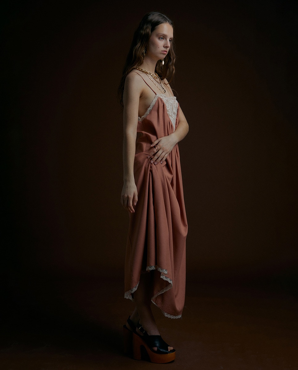 Vestido Rendilhado Rosa-3