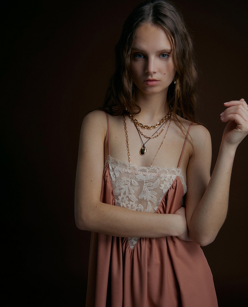 Vestido Rendilhado Rosa-2