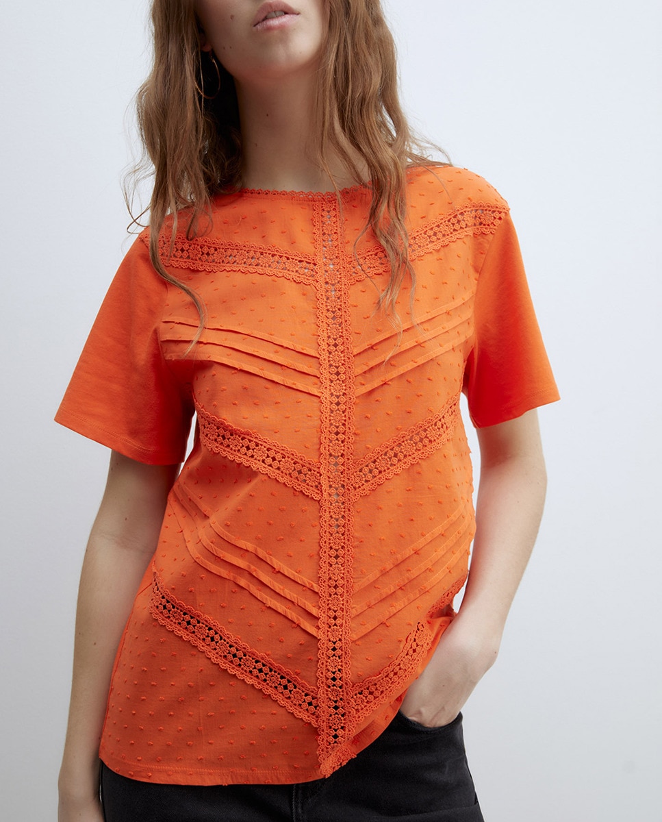 T-shirt com Plumetti Laranja-4