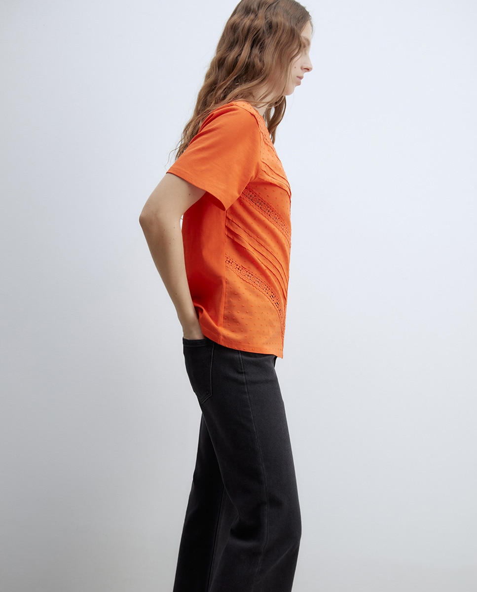 T-shirt com Plumetti Laranja-3