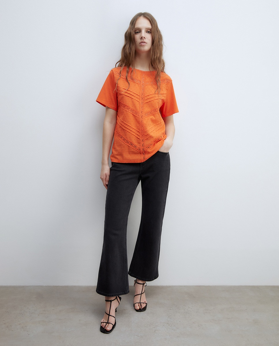 T-shirt com Plumetti Laranja-1