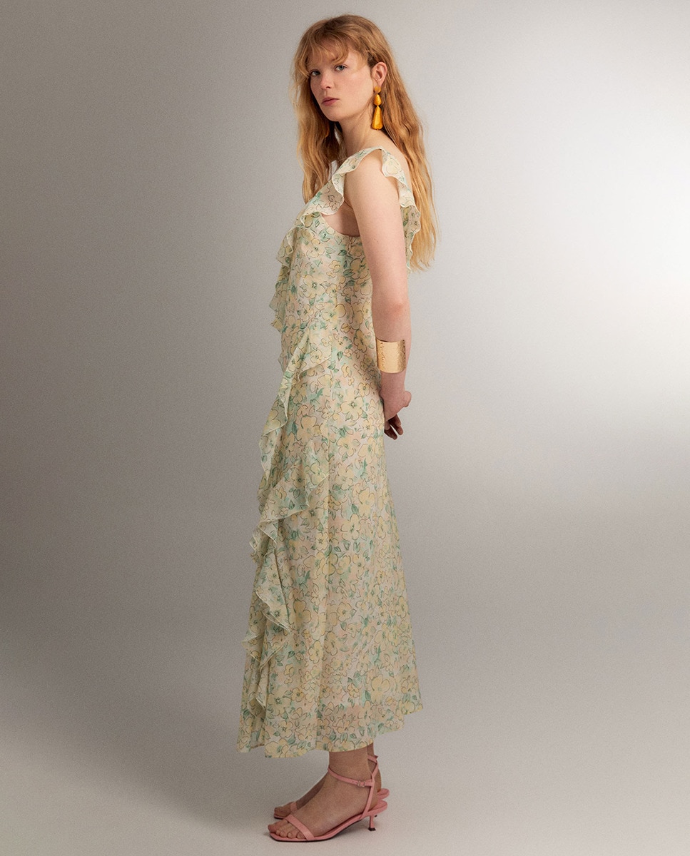 Vestido com estampado floral Amarelo-5