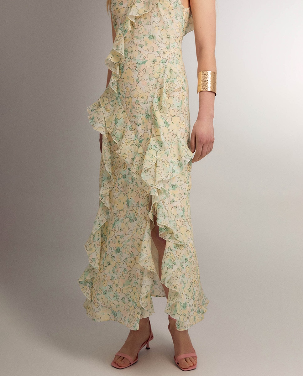 Vestido com estampado floral Amarelo-4