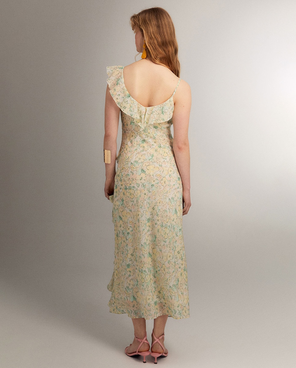 Vestido com estampado floral Amarelo-6