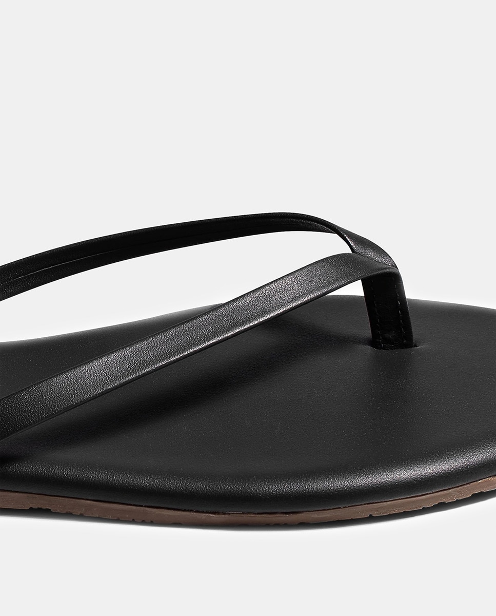 Sandálias Rasas em Pele Preto-4