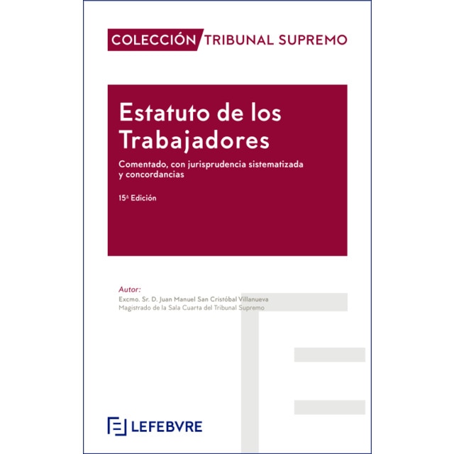 Imagem 0 de Estatuto de los Trabajadores comentado 15ª ed.: Colección Tribunal Supremo (Capa dura)