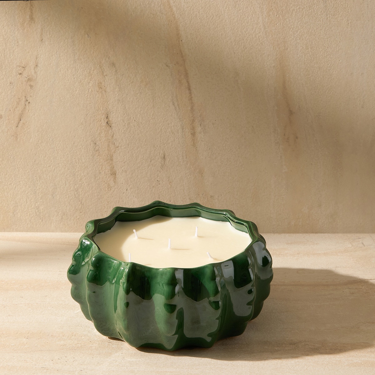 Vela Aromática em Tigela com 5 Pavios Citronela Verde-1