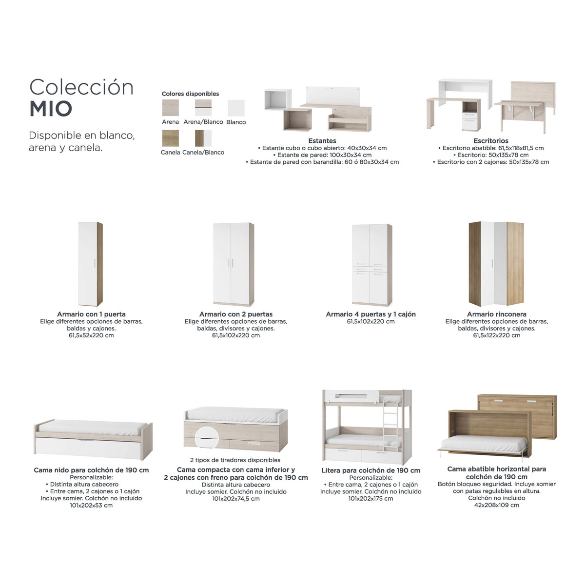 Cama com 2 gavetas e encosto direito alto Mio Areia-4