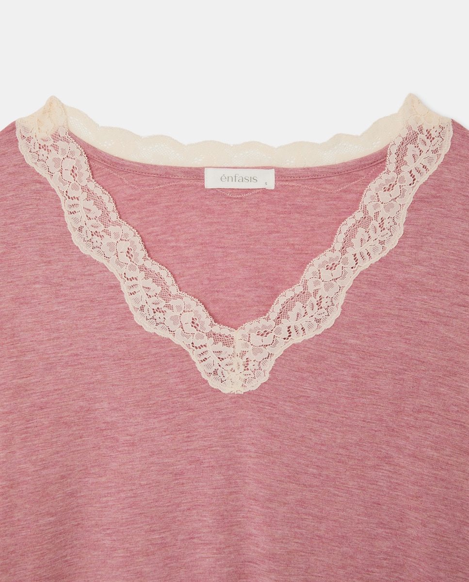 Camisola de pijama com manga comprida 200 Rosa-5