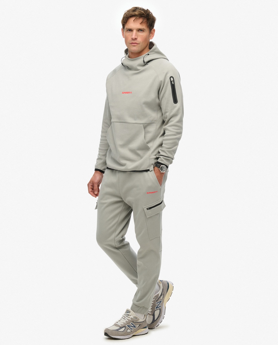 Joggers Cargo com Logótipo Tecnológico Cinzento-4
