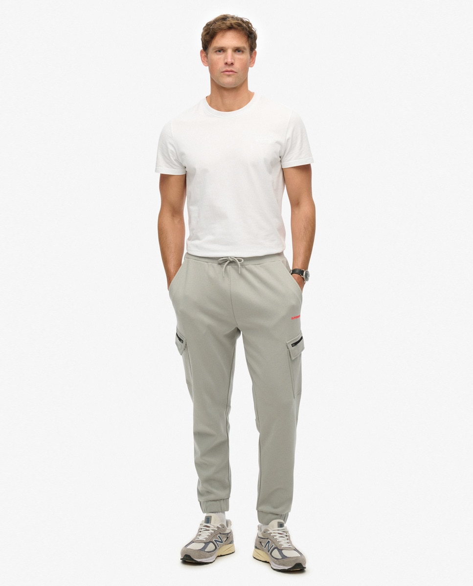 Joggers Cargo com Logótipo Tecnológico Cinzento-3