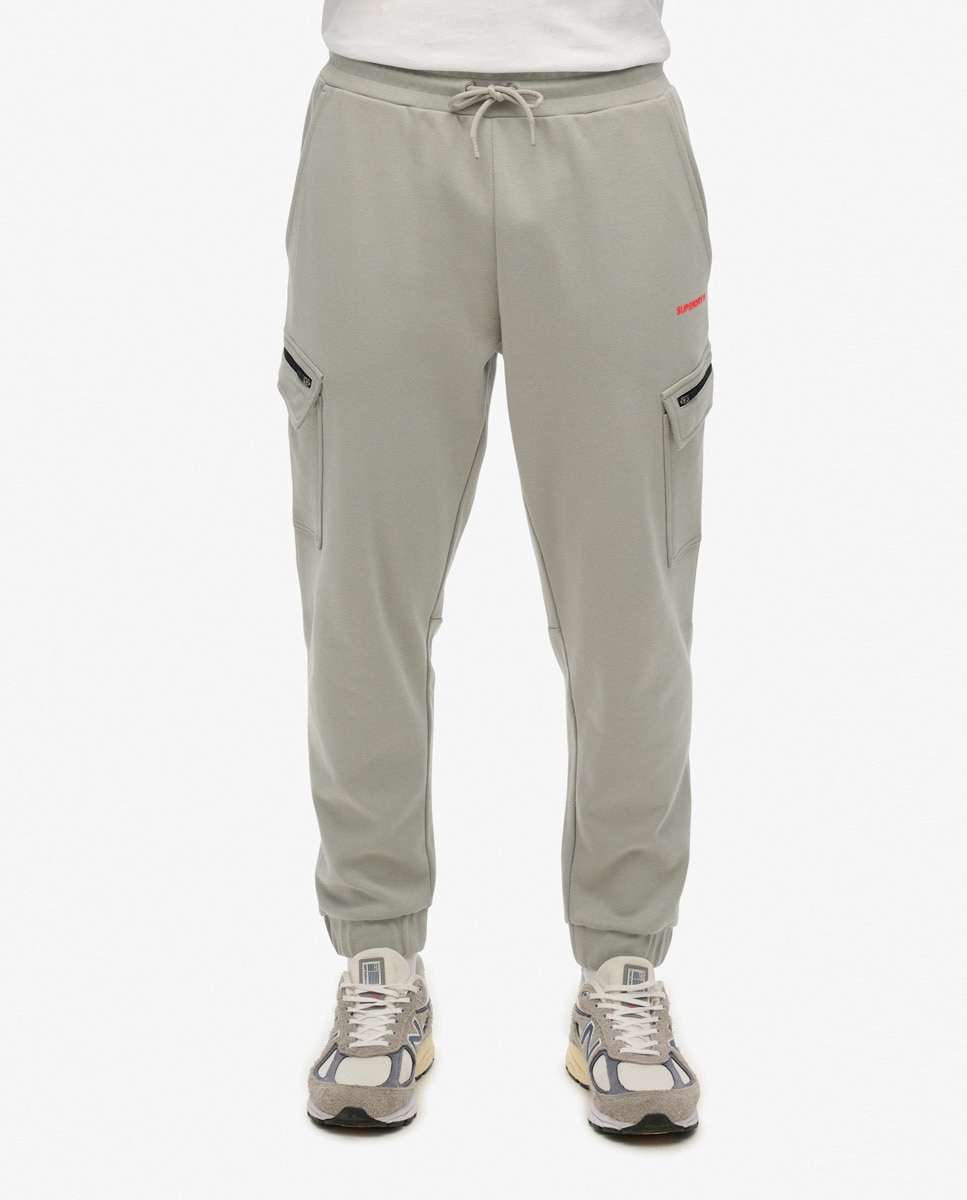 Joggers Cargo com Logótipo Tecnológico Cinzento-1