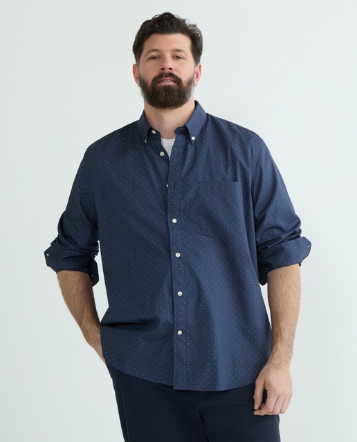 Imagem 0 de Camisa Casual com Micro Estampado Tamanhos Grandes