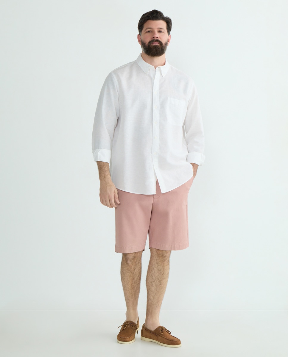 Bermudas Desportivas Regular Tamanhos Grandes Rosa-claro-1