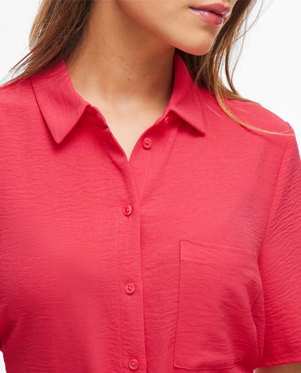 Vestido Camiseiro com Laço Coral-3