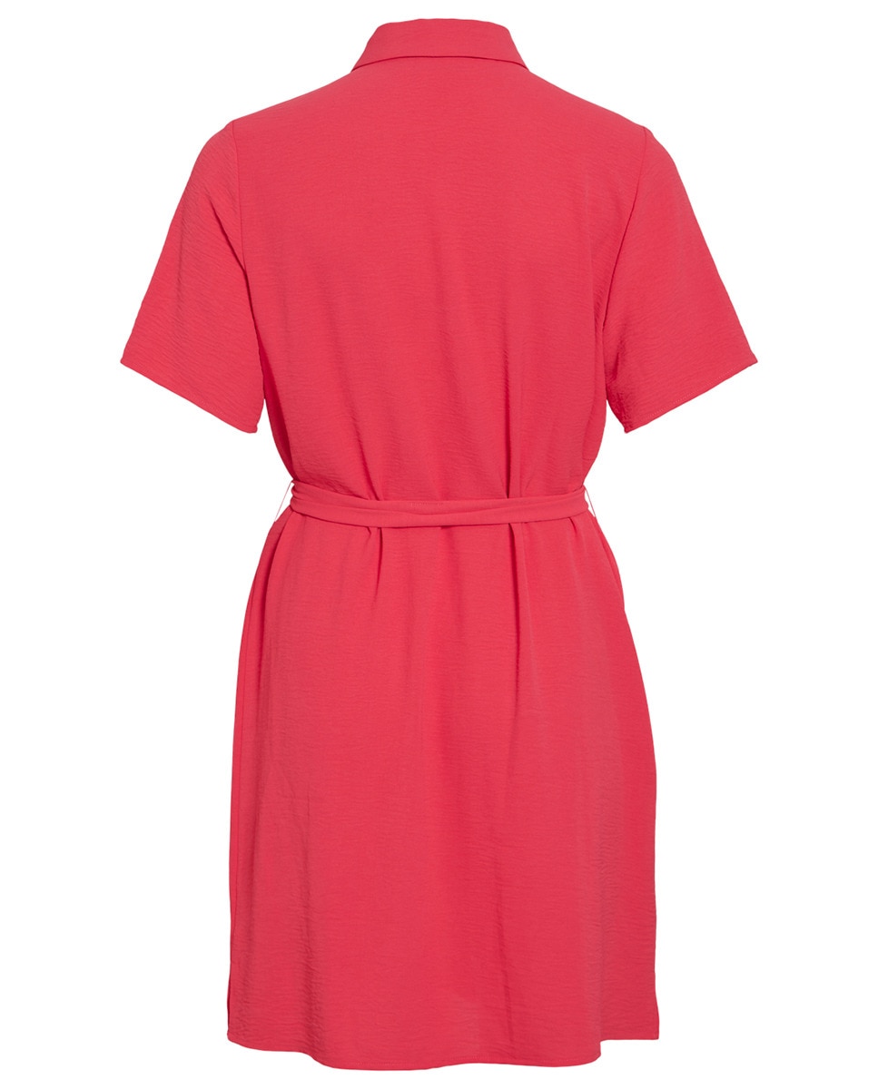 Vestido Camiseiro com Laço Coral-7
