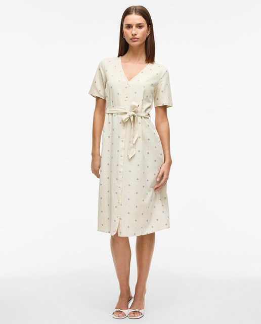 Imagem 0 de Vestido midi estampado de linho