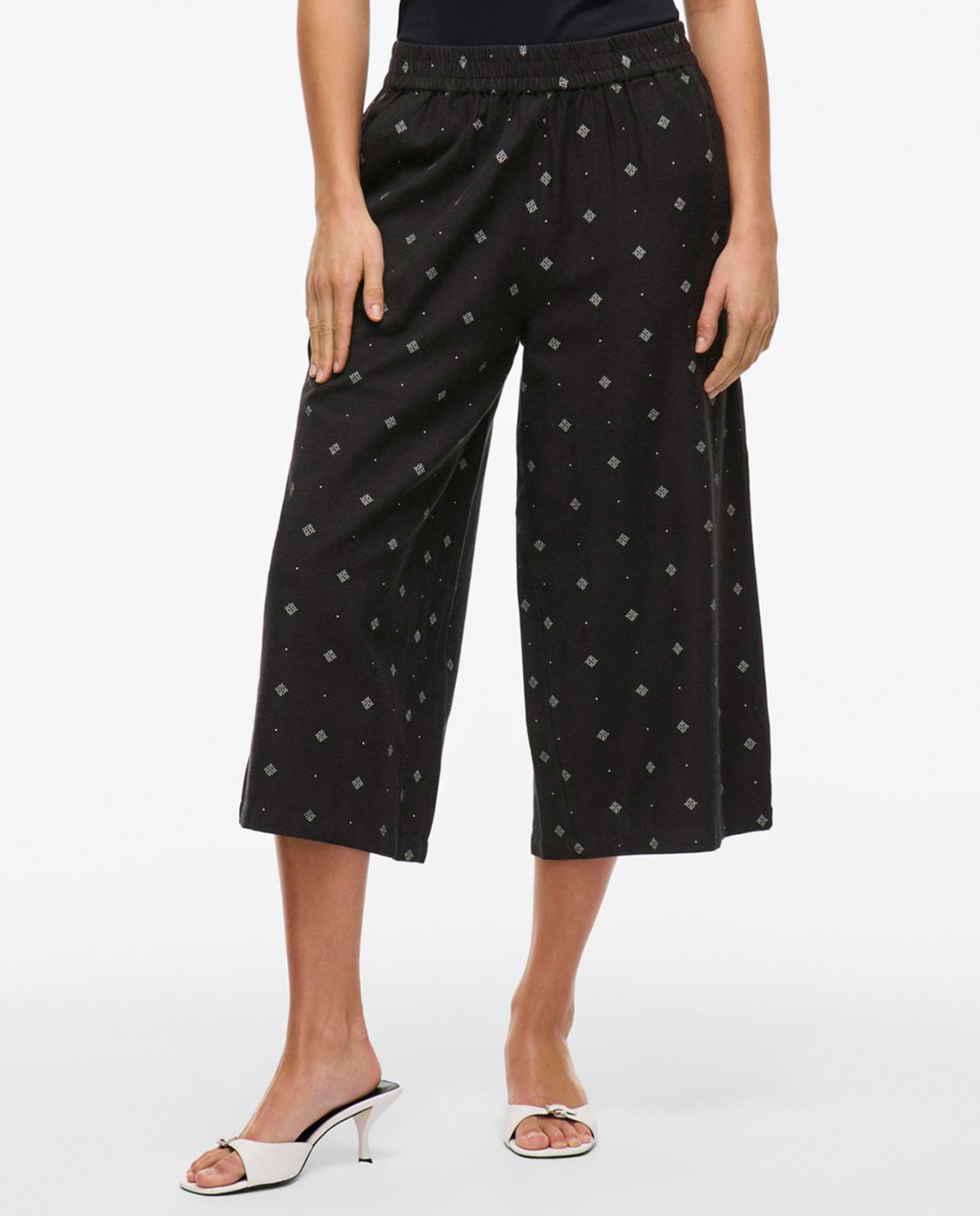 Calças Tipo Culotte Preto-2