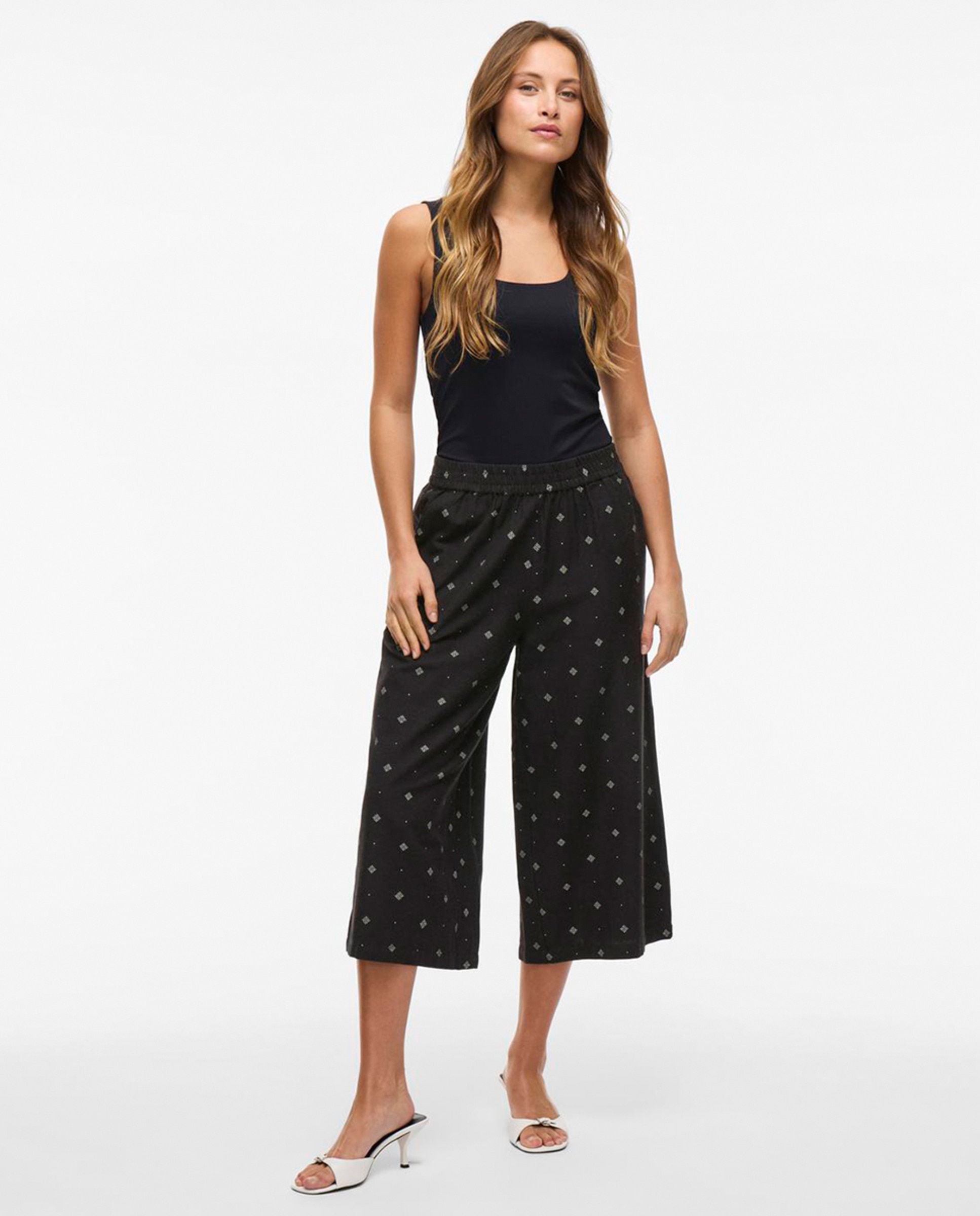 Calças Tipo Culotte Preto-1