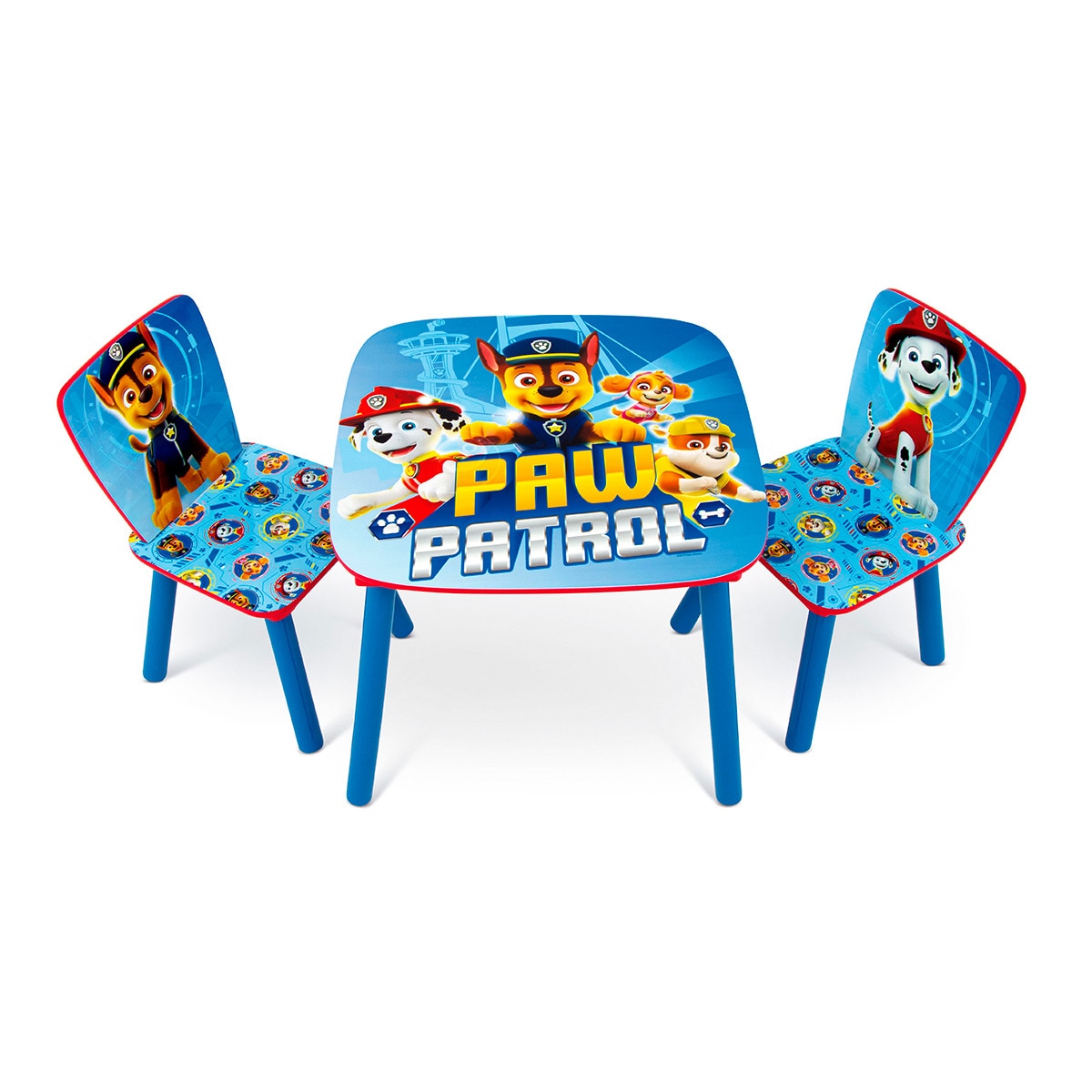 Imagen 0 de Set mesa + 2 sillas madera paw patrol