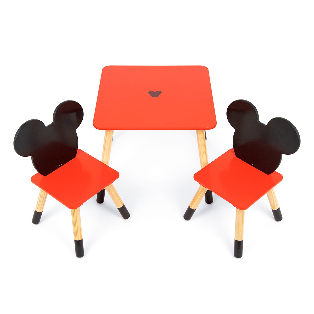 Set mesa + 2 sillas madera mickey iconic Rojo-2