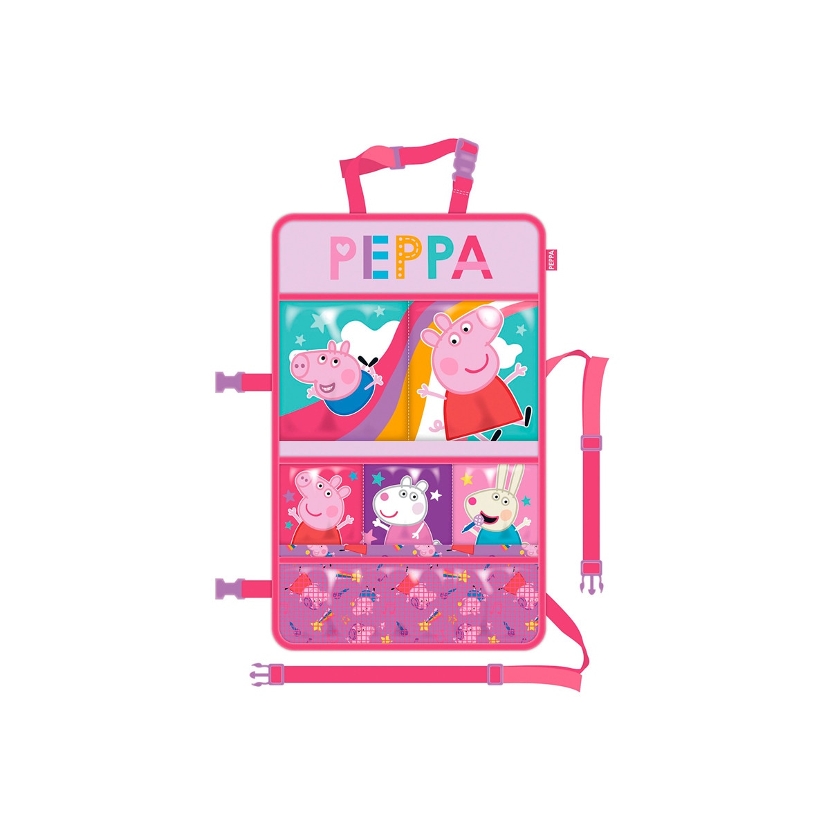 Organizador asiento coche peppa pig Rosa-1