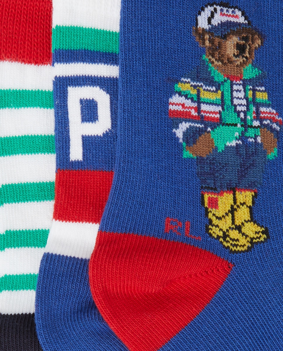 Pack de 3 Pares de Meias Compridas com Polo Bear Multicolor-3