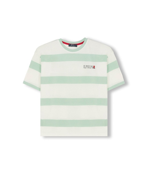 Imagem 0 de T-shirt Oversize às Riscas com Manga Curta