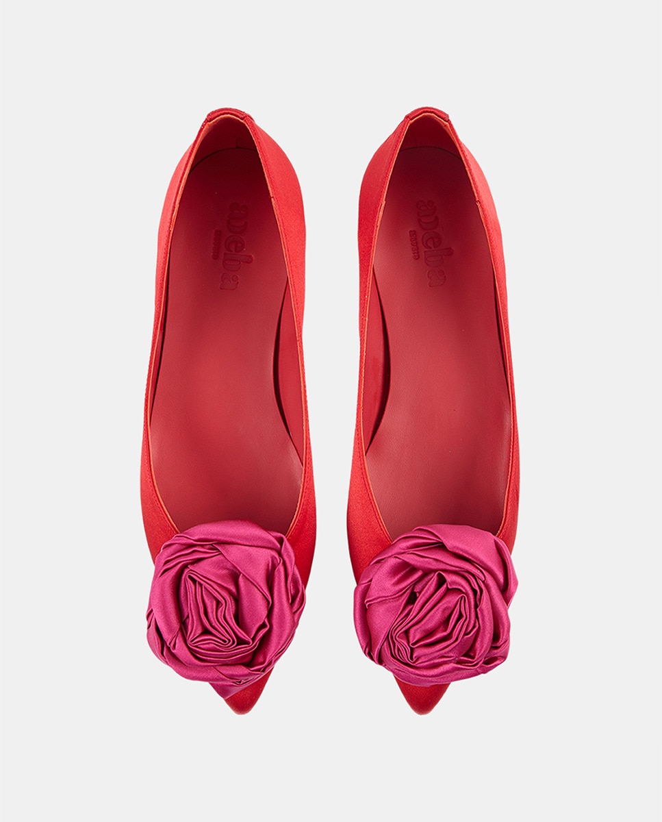 Sabrinas Bloom de Cetim com Flor Vermelho-2