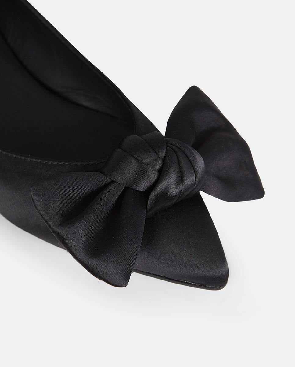 Sabrinas Lutu Satin de Cetim com Laço Preto-4