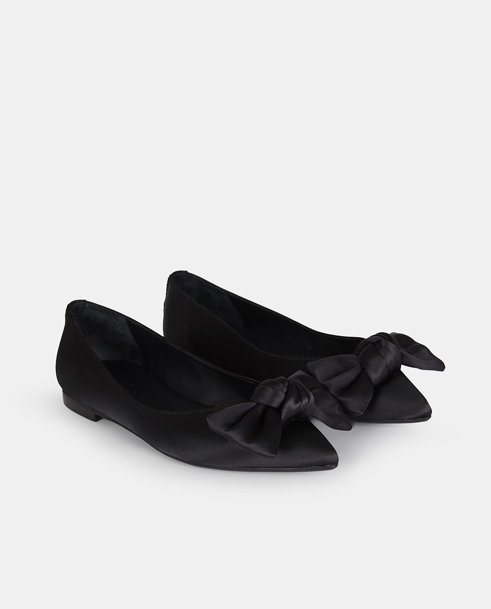 Sabrinas Lutu Satin de Cetim com Laço Preto-2