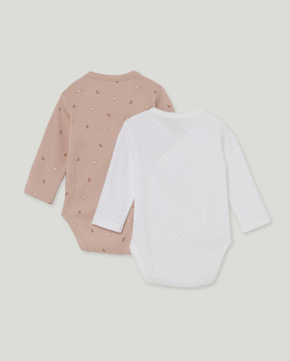 Pack de Dois Bodies de Recém-Nascido com Manga Comprida Rosa-2