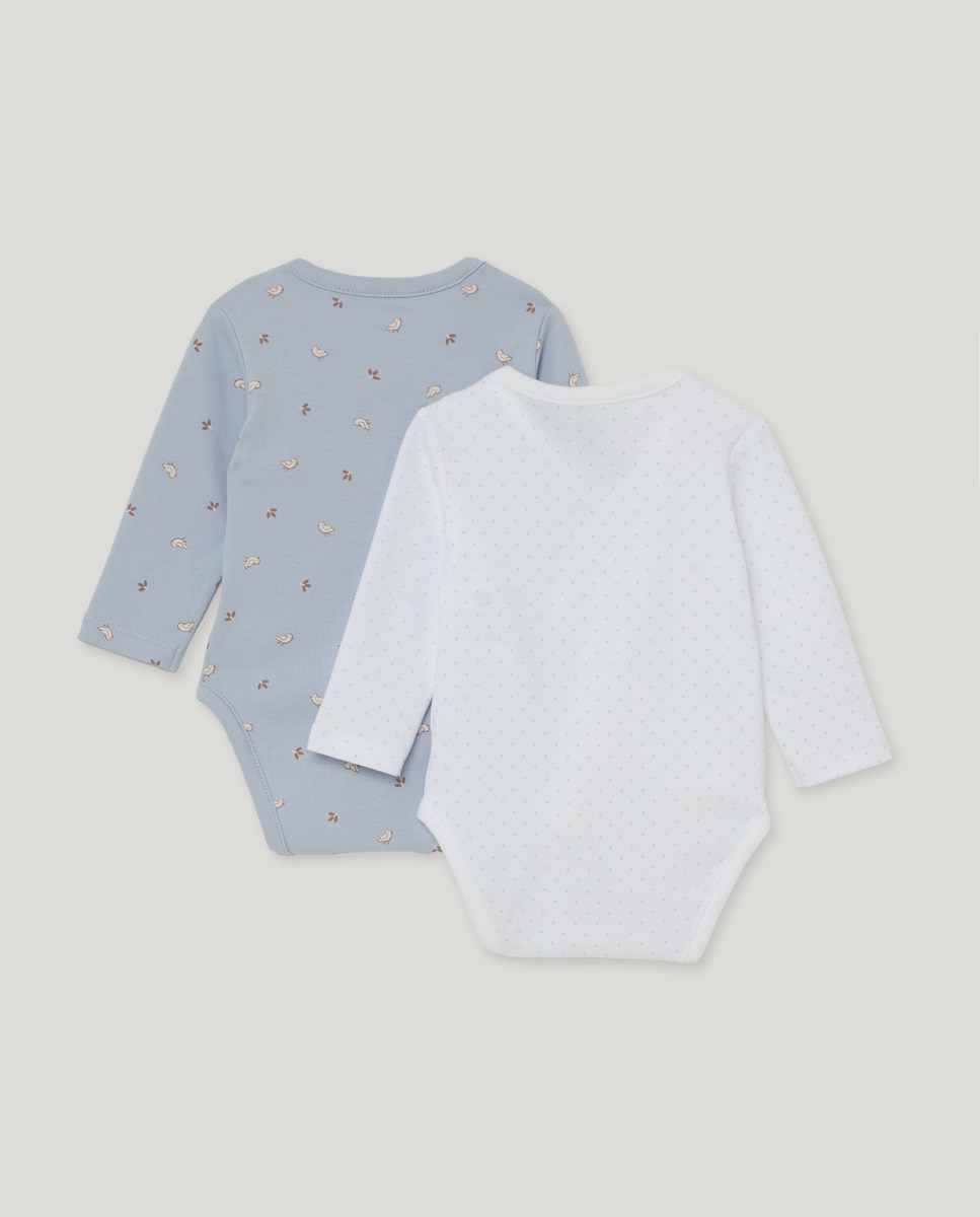 Pack de Dois Bodies de Recém-Nascido com Manga Comprida Azul-2