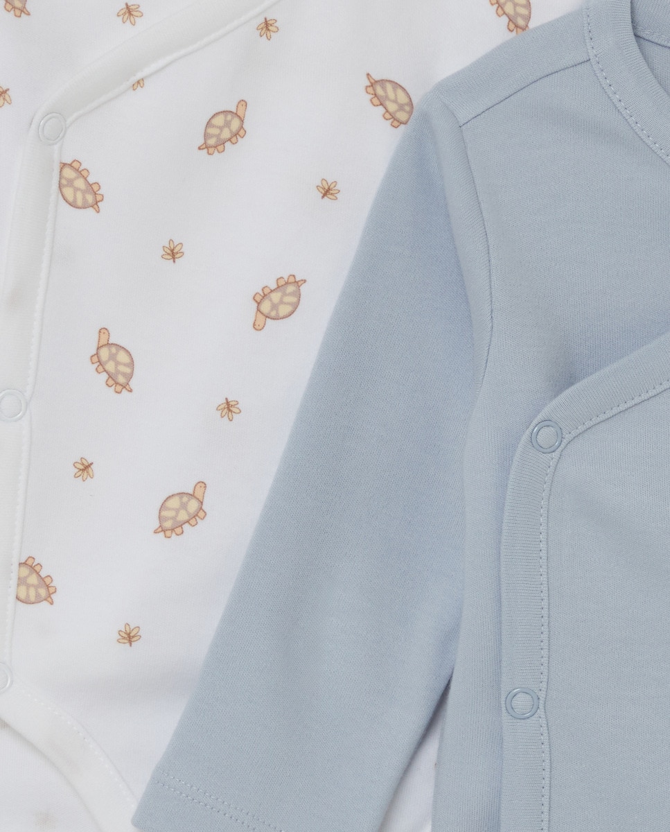 Pack de Dois Bodies de Recém-Nascido com Manga Comprida Azul-3