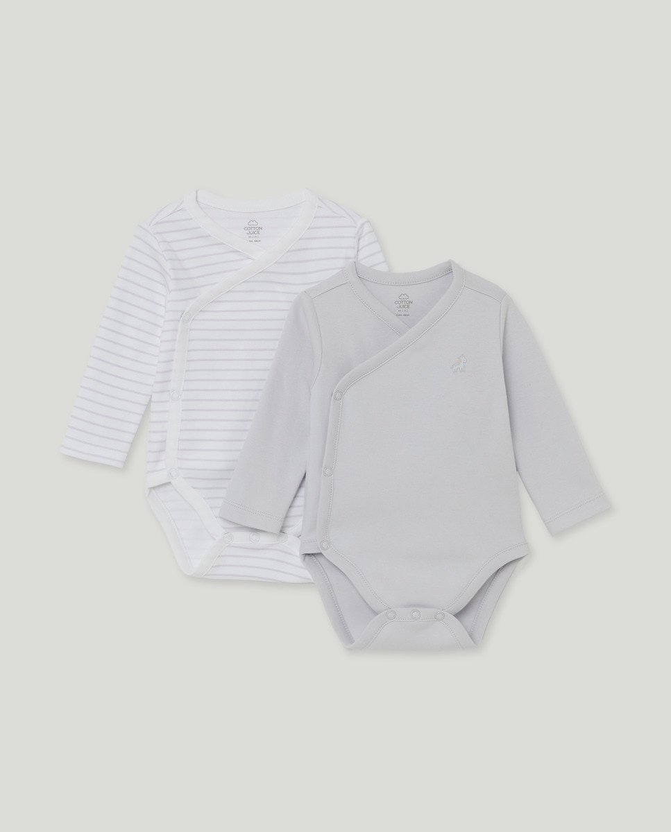 Pack de dos bodies para recién nacido de manga larga · Cotton