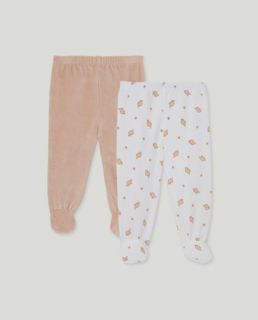 Imagem 0 de Pack de Duas Calças com Pés de Bebé