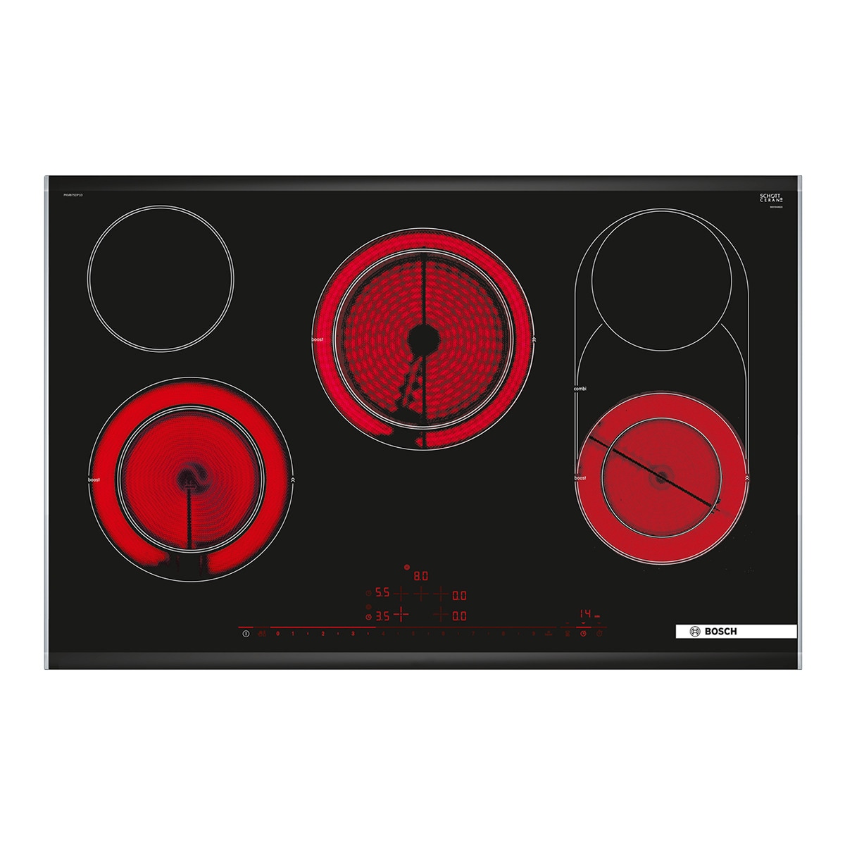 Placa vitrocerámica Bosch 5 zonas de cocción - PKM875DP1D Negro-2