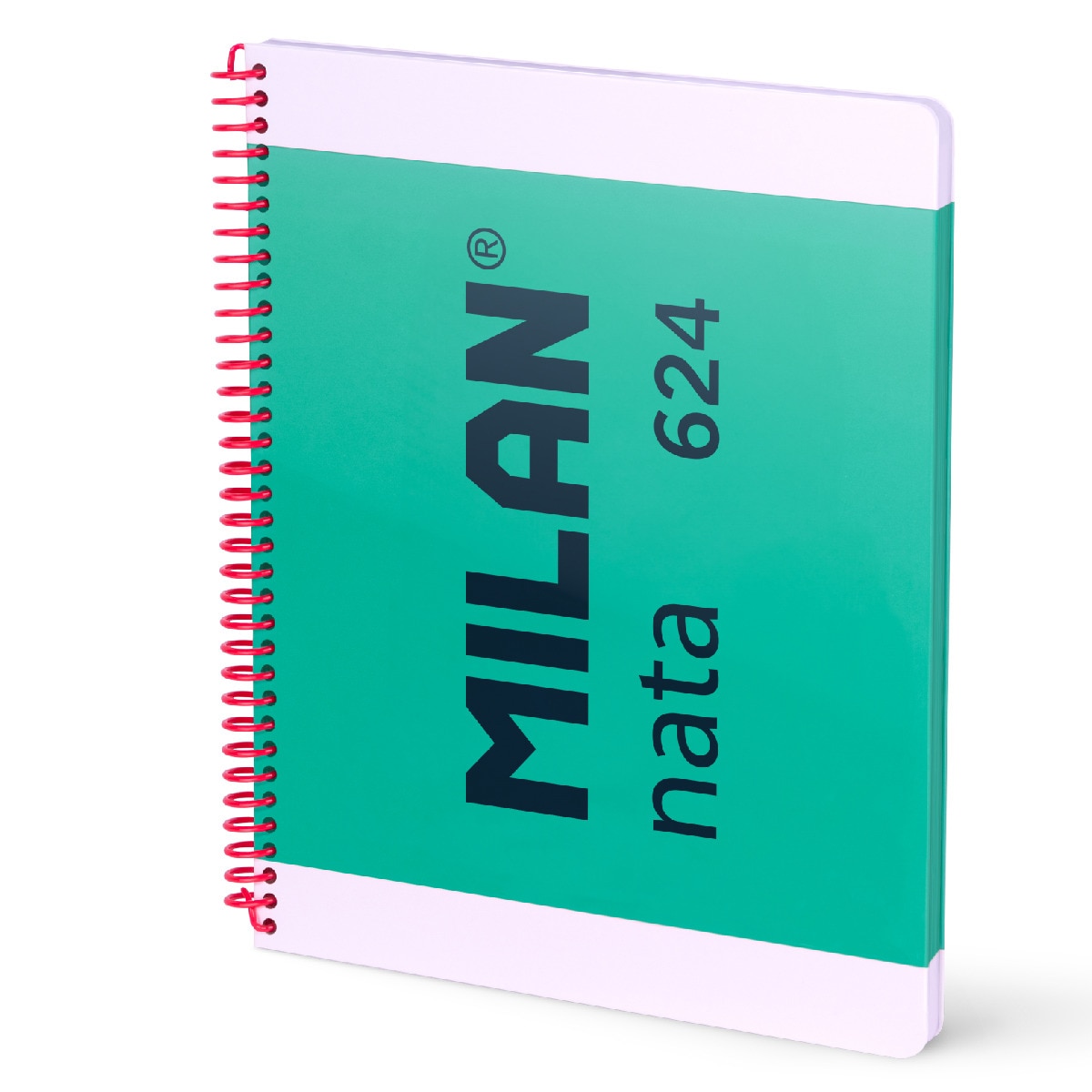 Cuaderno A4 con espiral y tapa dura, papel cuadriculado, 80 hojas de 95gr/m², colección MILAN nata 624 since 1918, verde Verde-1