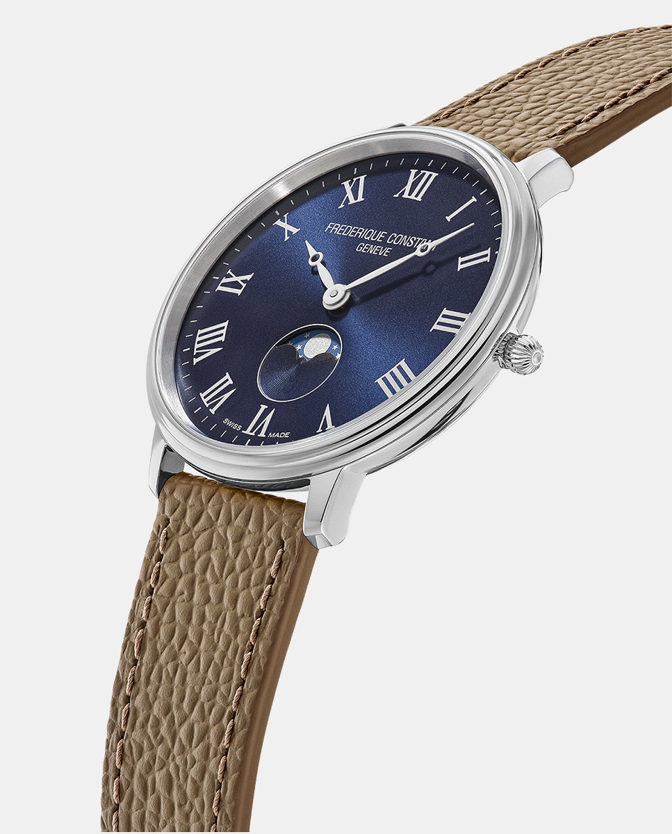 Relógio Unissexo Classics Moonphase FC-206RN3S6 em Pele - Castanho Castanho-2