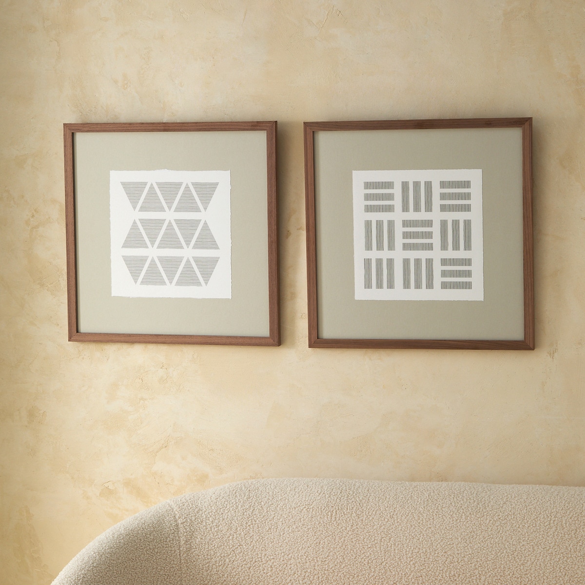 Conjunto de 2 Quadros Grafite Cinzento-1