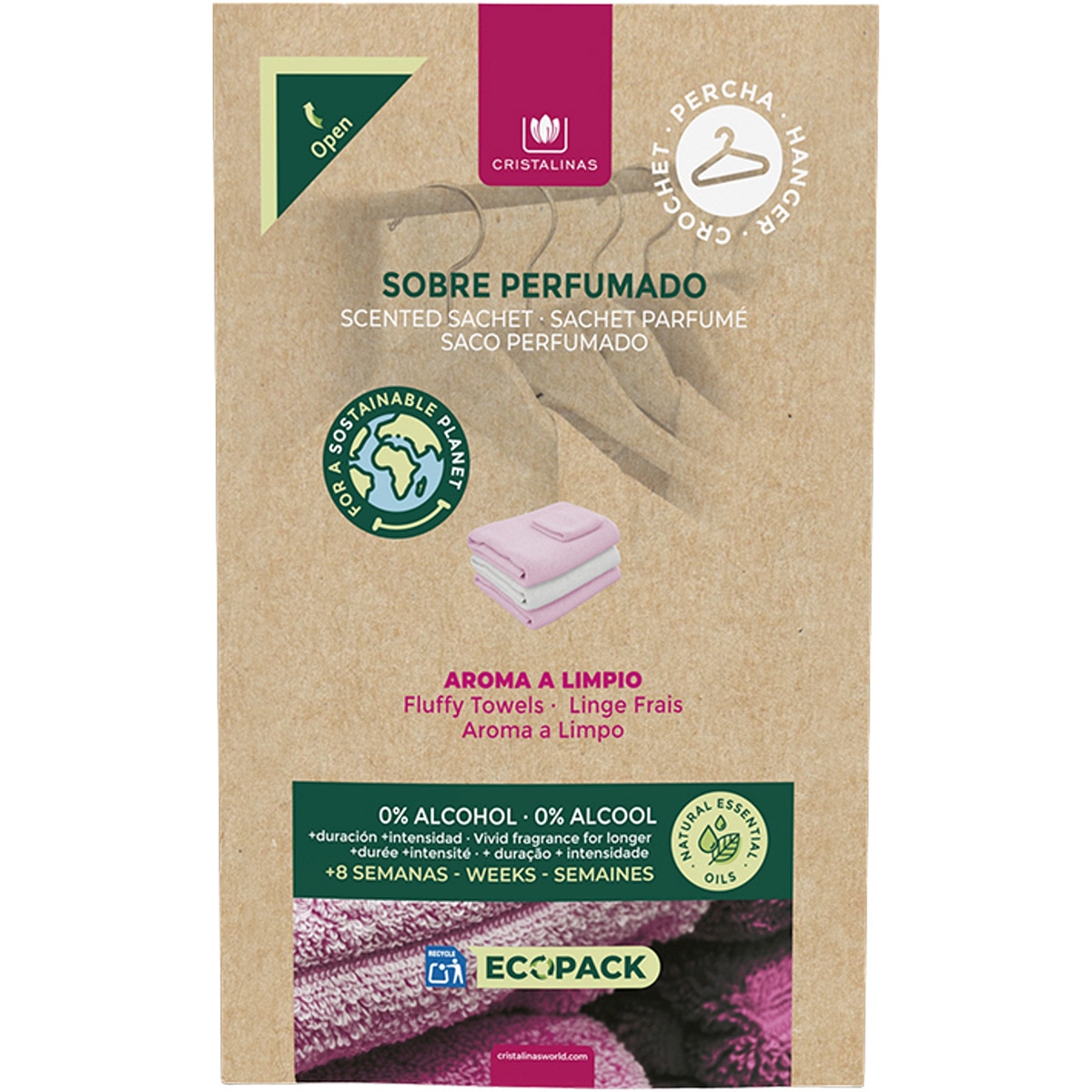 ambientador perfumado de armario aroma a limpio sobre 1 unidad