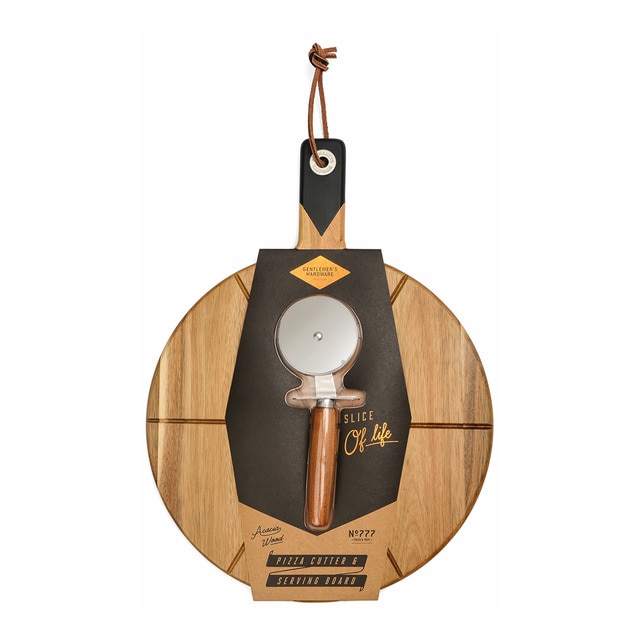 Imagem 0 de Tábua de pizza com cortador Gentlemen's Hardware tábua de madeira e cortador de alumínio