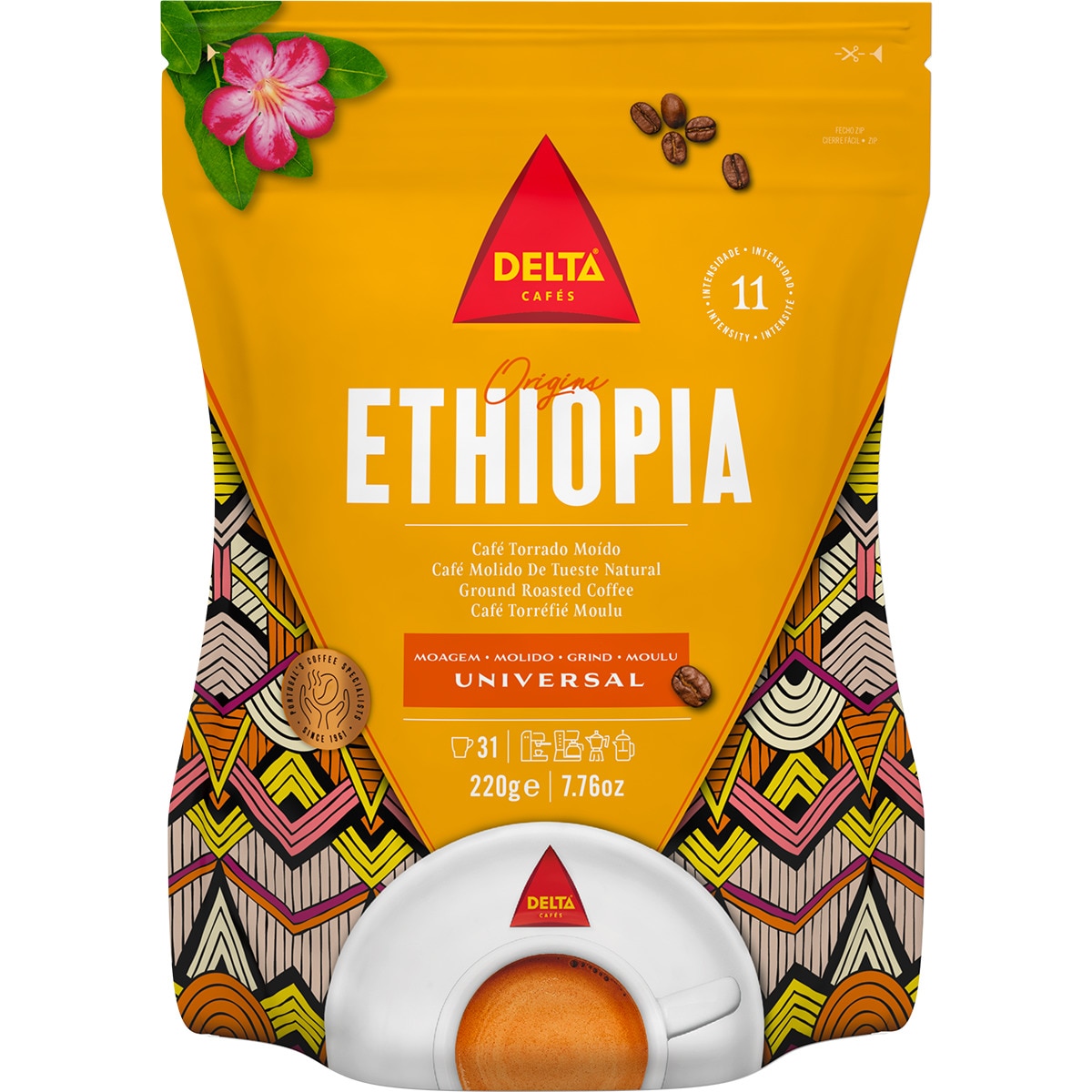 Café de Moagem Universal Lote Ethiopia embalagem 220 g