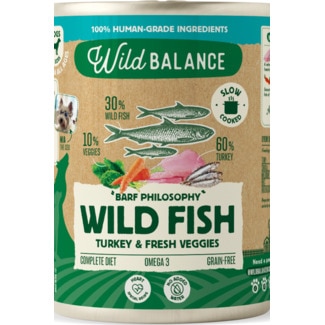 Alimento Húmido para Cão sabor Peixe e Pato lata 400 g - Wild Balance