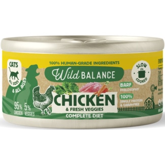 Alimento Húmido para Gato sabor Galinha lata 120 g - Wild Balance