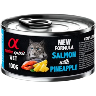 Alimento Húmido para Gato sabor Salmão lata 100 g - Alpha Spirit